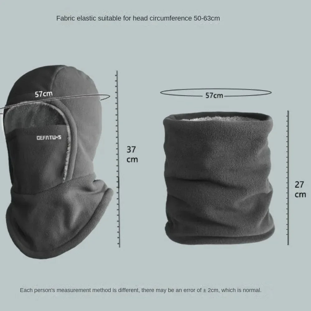 Fleece Balaclava Cycling Cap Cold-proof Windproof Warm Hood and Hat Thicken Thermal Ski Windproof Cap Women Men