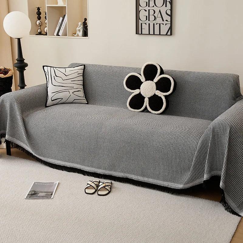 Sofa Towel with Full Coverage Ins Cream Wind Cotton Yarn Camping Blanket Sofa Cushion Cover All Season Universal All Inclusive