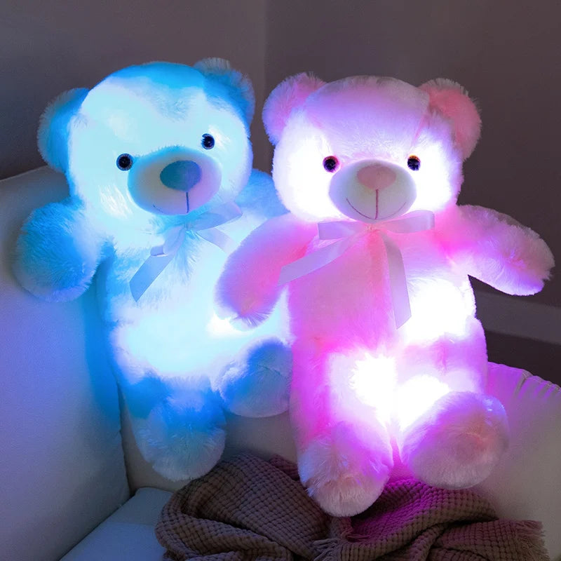 Luminous Creative Light Up LED Teddy Bear Colorful Glowing Bear Plush Toy Xmas Gift Kids Birthday Gift