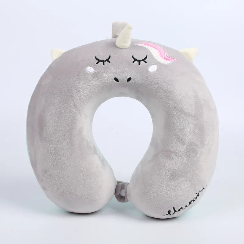 Cartoon Animal U-shaped Pillow Unicorn Neck Pillow Slow Rebound Memory Foam Neck Pillow Airplane Car Travel Nap Pillow