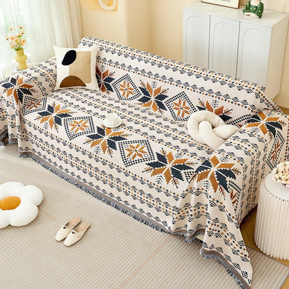 Sofa Towel with Full Coverage Ins Cream Wind Cotton Yarn Camping Blanket Sofa Cushion Cover All Season Universal All Inclusive