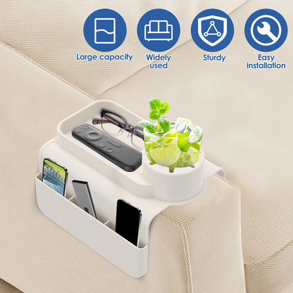 Silicone Sofa Couch Cup Holder Versatile Sturdy Sofa Armrest Tray with Side Pocket Easy to Install Silicone Armchair Cup Holder