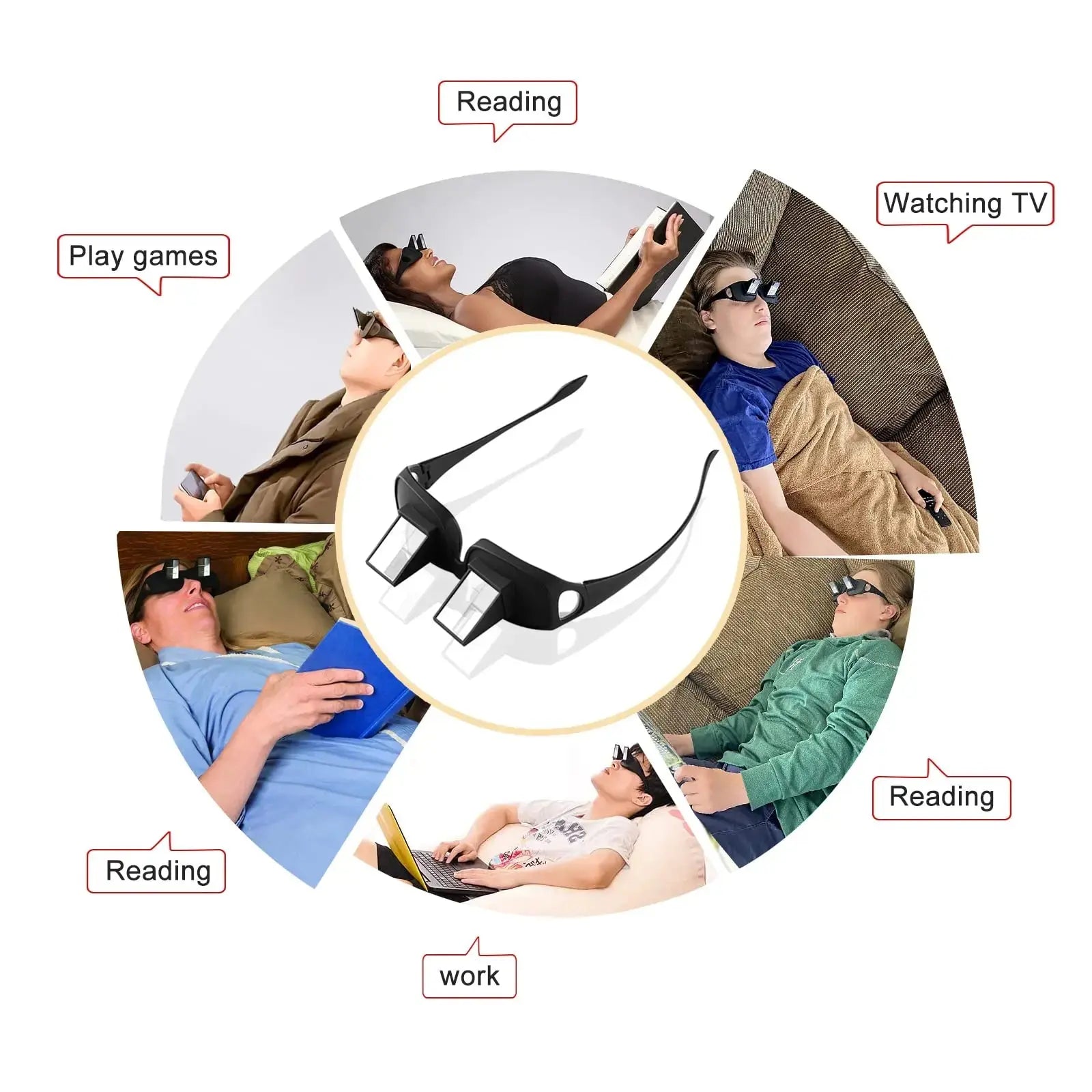 Horizontal Lazy Glasses Lying Down Bed Reading Watching HD Lazy Readers Glasses