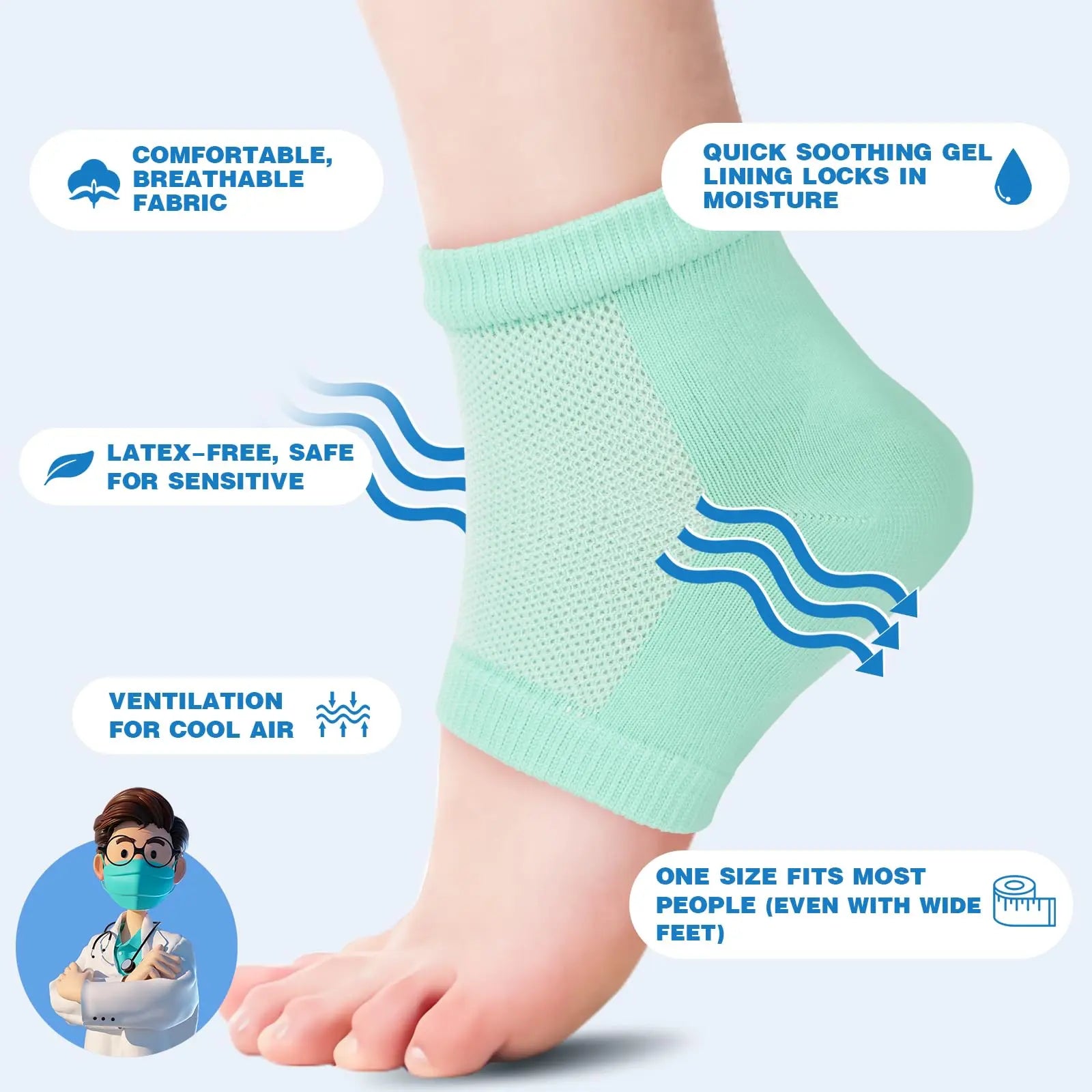 Slumblr® Gel Heel Socks (6 Pairs) Slumblr