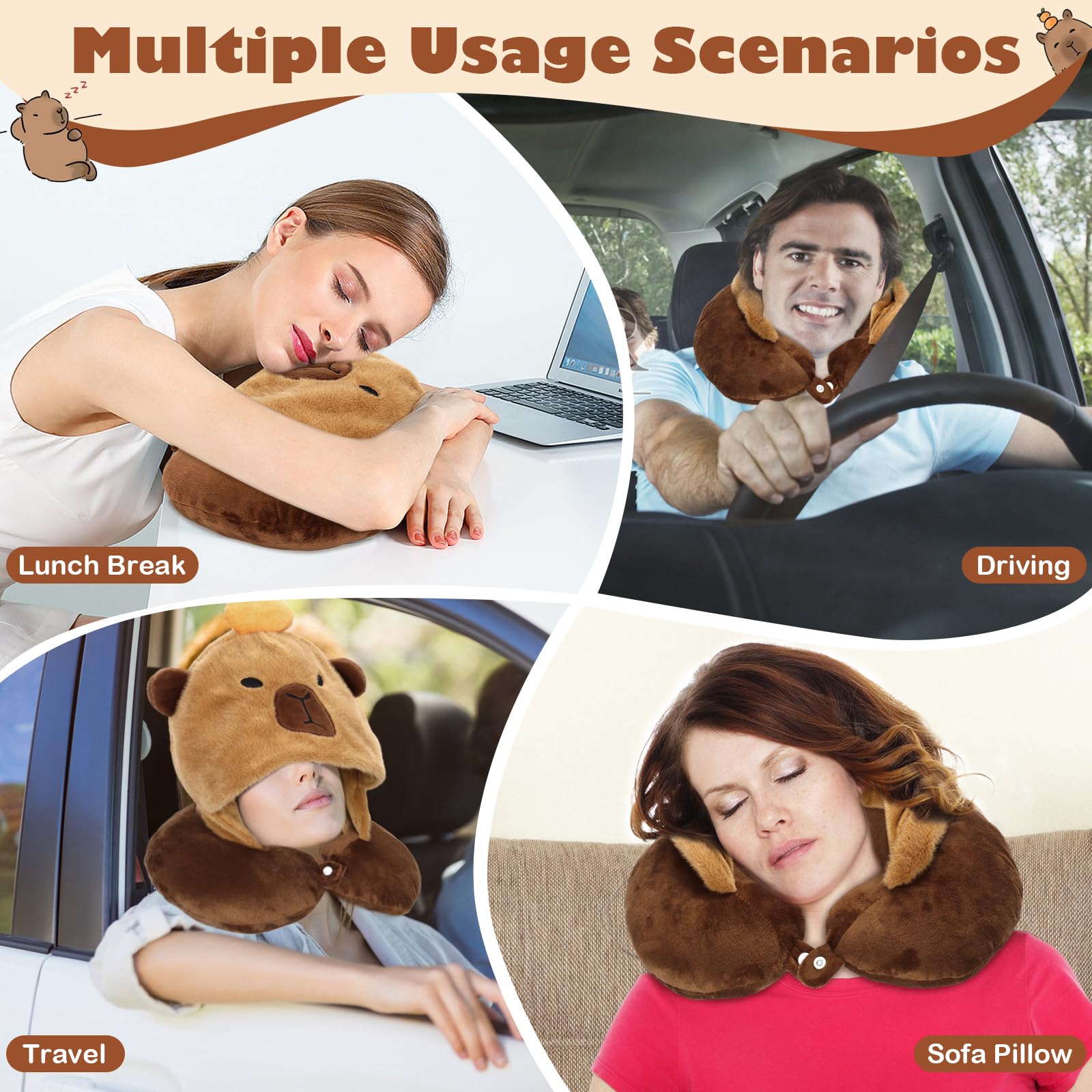 Slumblr® Capybara Travel Pillow