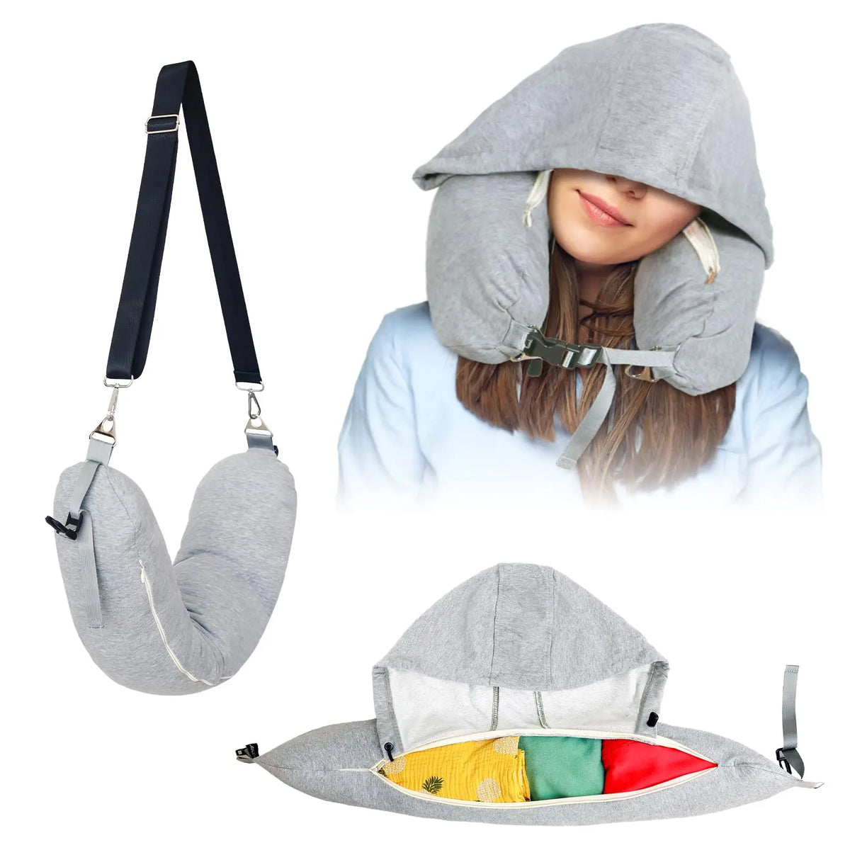 Slumblr® Stuffable Hooded Travel Pillow Slumblr