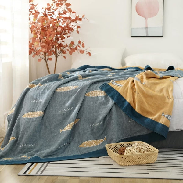 Slumblr® Fish Muslin Throw Blanket Slumblr