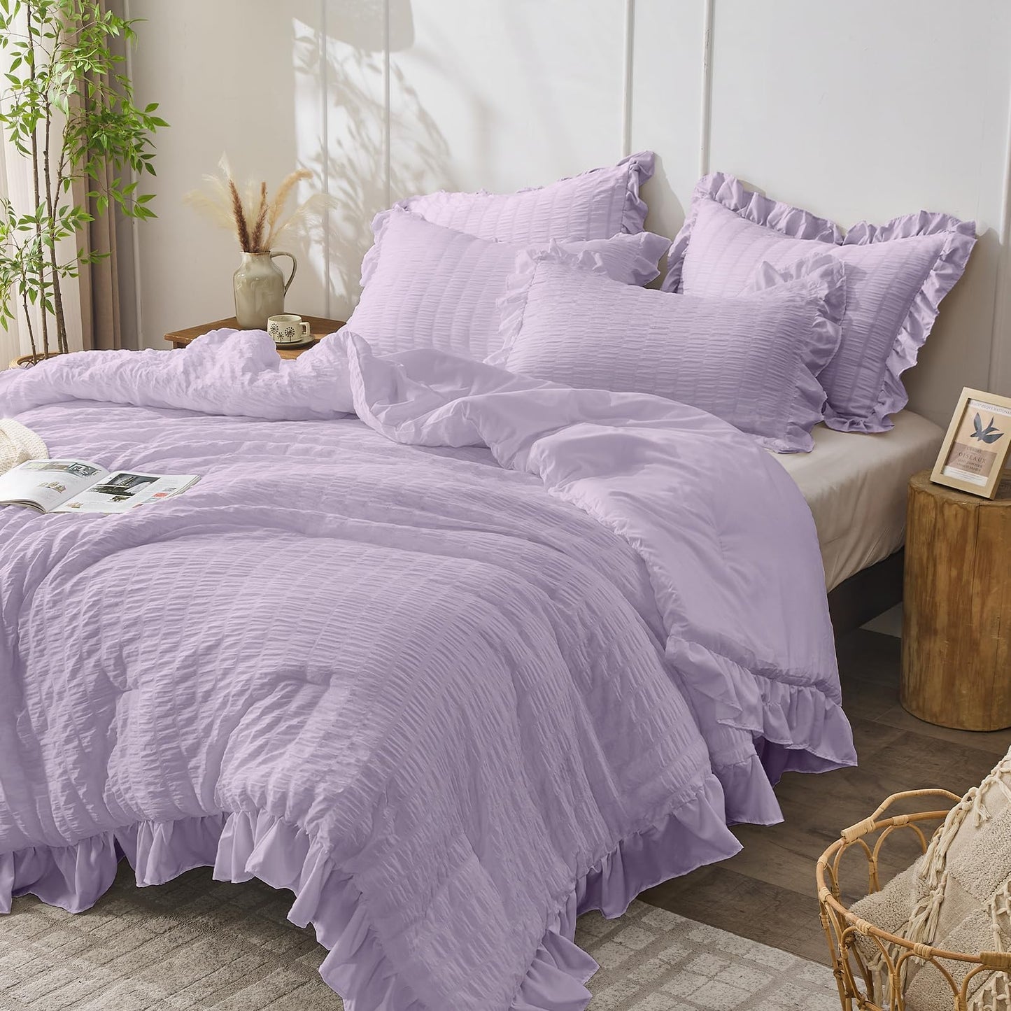 Slumblr® Korean Lace Seersucker Duvet Cover Set