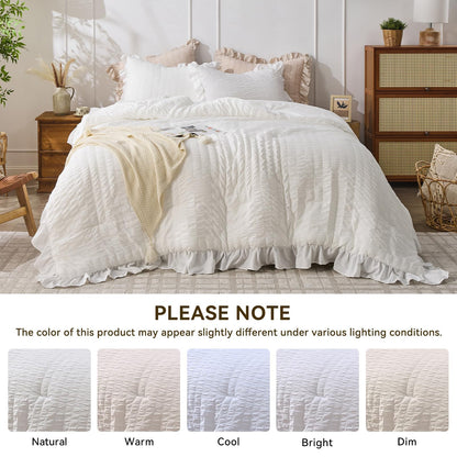 Slumblr® Korean Lace Seersucker Duvet Cover Set