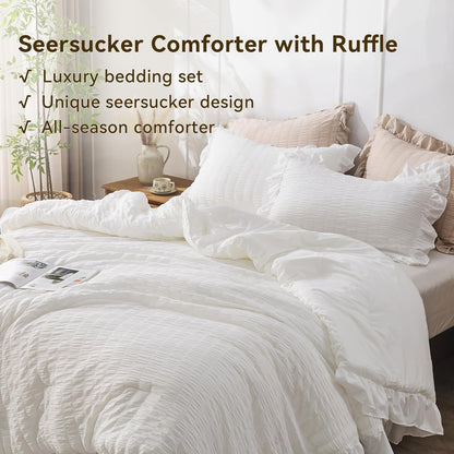Slumblr® Korean Lace Seersucker Duvet Cover Set