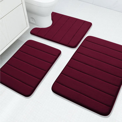 Slumblr® Velvet Memory Foam Bathroom Rug Set (3 Pcs)