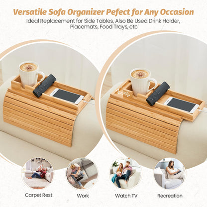 Slumblr® Bamboo Couch Cup Holder Tray