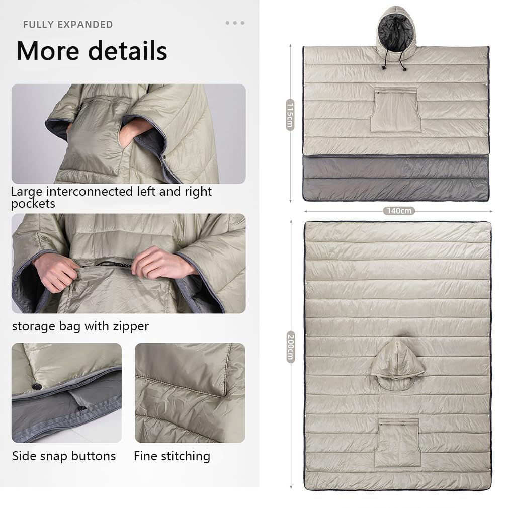 Slumblr® Hooded Camping Blanket Poncho