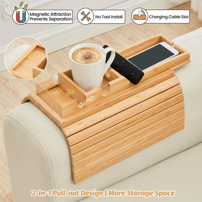 Slumblr® Bamboo Couch Cup Holder Tray