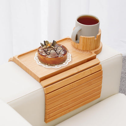 Slumblr® Bamboo Couch Cup Holder Tray