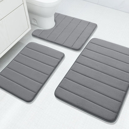 Slumblr® Velvet Memory Foam Bathroom Rug Set (3 Pcs)