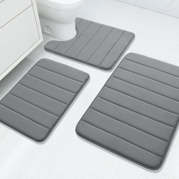 Slumblr® Velvet Memory Foam Bathroom Rug Set (3 Pcs)