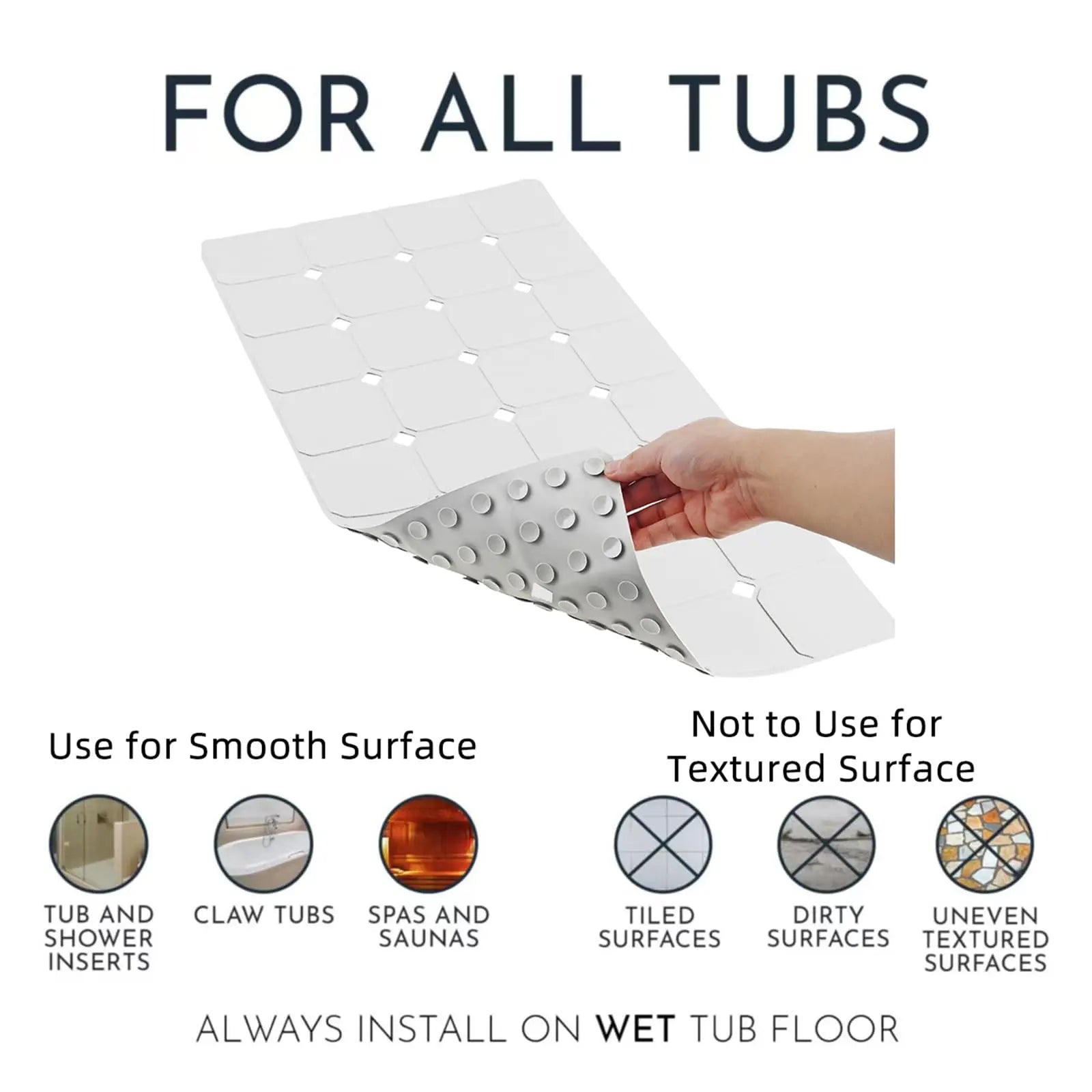 Slumblr® Non Slip Silicone Bathtub Mat Slumblr